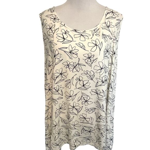 J. Jill Cream Floral Tank Size 4X Wearever Collection Knit Top - Picture 2 of 9